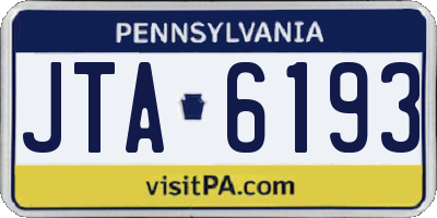 PA license plate JTA6193