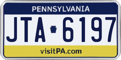 PA license plate JTA6197