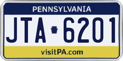 PA license plate JTA6201