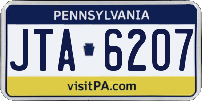 PA license plate JTA6207