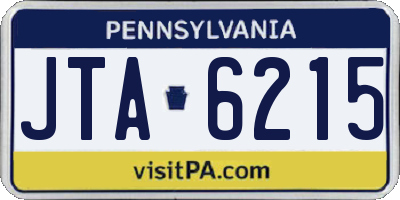 PA license plate JTA6215