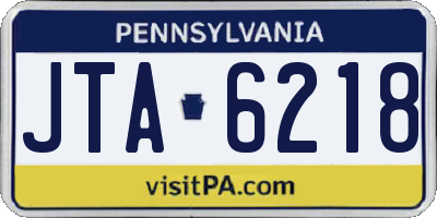PA license plate JTA6218