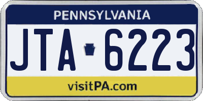 PA license plate JTA6223