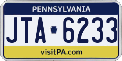 PA license plate JTA6233