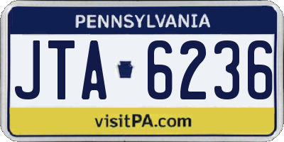 PA license plate JTA6236