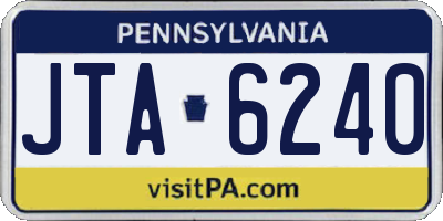 PA license plate JTA6240