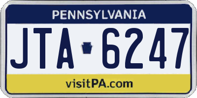 PA license plate JTA6247