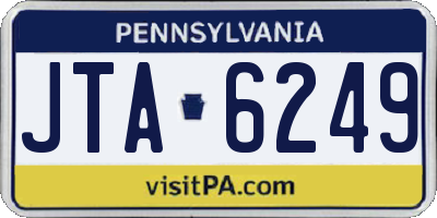 PA license plate JTA6249