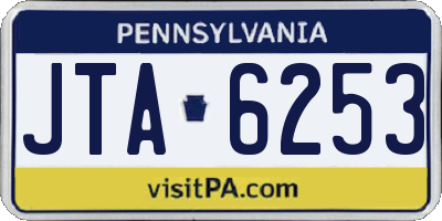 PA license plate JTA6253