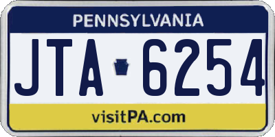 PA license plate JTA6254
