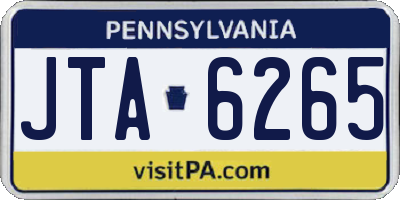 PA license plate JTA6265