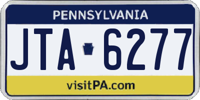 PA license plate JTA6277
