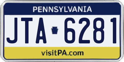 PA license plate JTA6281