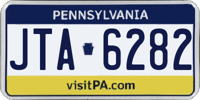 PA license plate JTA6282