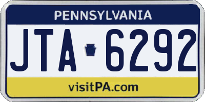 PA license plate JTA6292