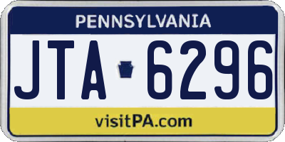 PA license plate JTA6296