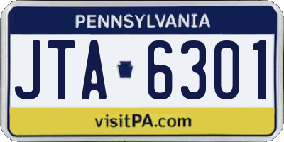 PA license plate JTA6301
