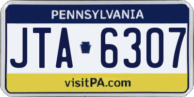 PA license plate JTA6307