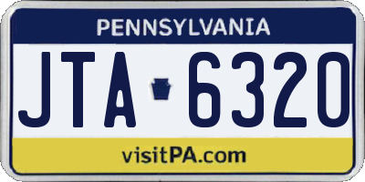 PA license plate JTA6320