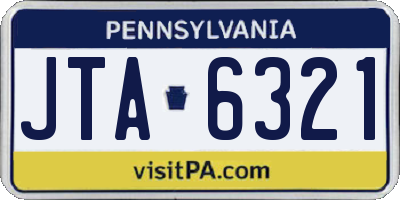 PA license plate JTA6321