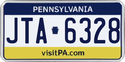 PA license plate JTA6328