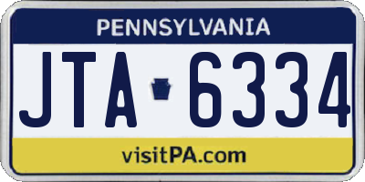PA license plate JTA6334