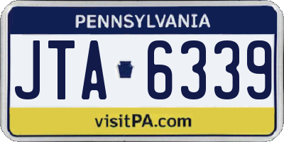 PA license plate JTA6339