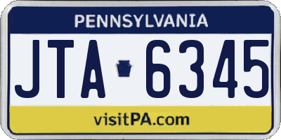 PA license plate JTA6345