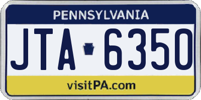 PA license plate JTA6350