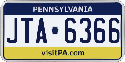 PA license plate JTA6366