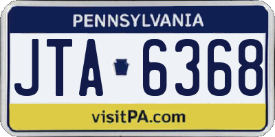 PA license plate JTA6368