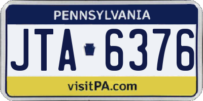 PA license plate JTA6376