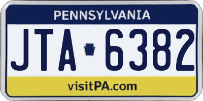 PA license plate JTA6382