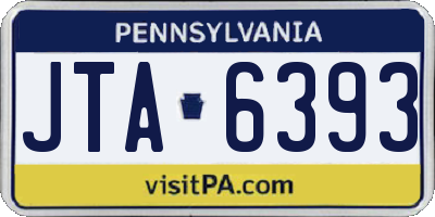 PA license plate JTA6393