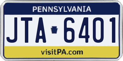 PA license plate JTA6401