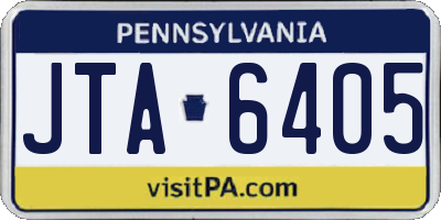 PA license plate JTA6405