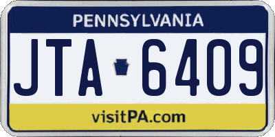 PA license plate JTA6409