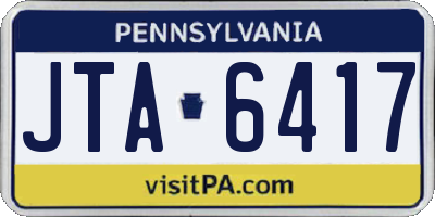 PA license plate JTA6417