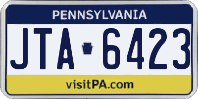PA license plate JTA6423