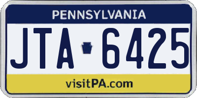 PA license plate JTA6425