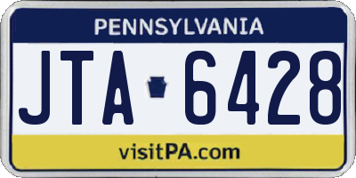 PA license plate JTA6428