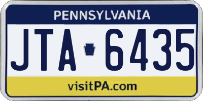 PA license plate JTA6435