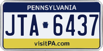 PA license plate JTA6437