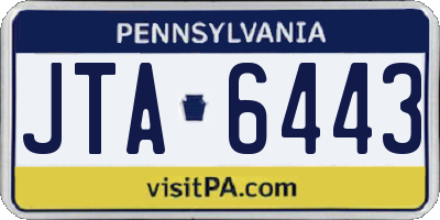 PA license plate JTA6443