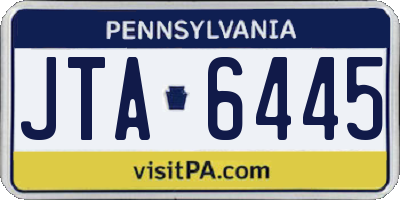 PA license plate JTA6445