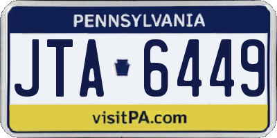 PA license plate JTA6449