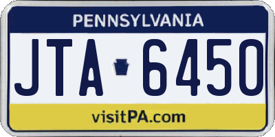 PA license plate JTA6450