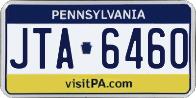 PA license plate JTA6460