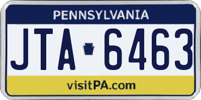 PA license plate JTA6463
