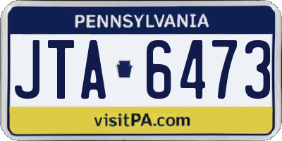 PA license plate JTA6473